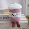 Plush Keychain Cute Cartoon Coffee Cup Pendant For Bag Decor And Gift Girls