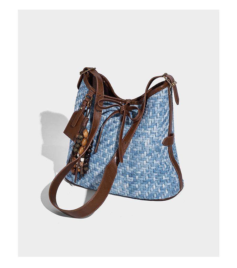 Women's 2025 Trendy Woven Bucket Bag - Large Capacity, Versatile Tote, Fashionable Crossbody/Single Shoulder Bag