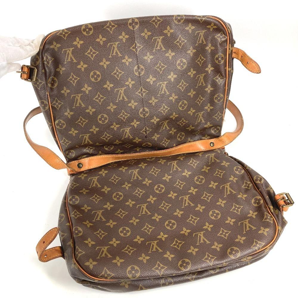 Louis Vuitton M42254 Monogram Saumur 35 Crossbody Flap Bag Shoulder Bag Brown