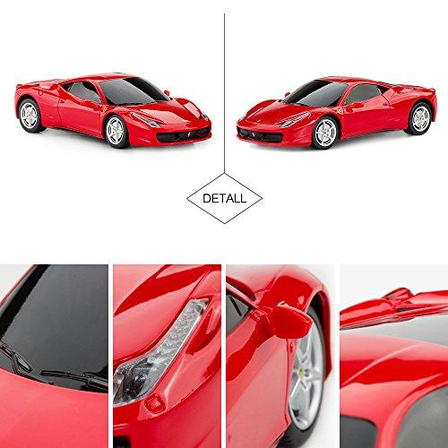 RASTAR 1/24 Scale Ferrari 458 Italia RC Model Car, Electric RC Car, Remote Control Car, Officially Certified Toy Car, Red