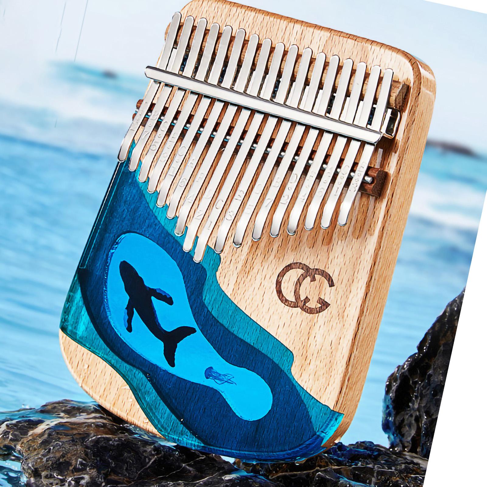 

Portable Thumb Piano Multiple Tones Mini Resin Kalimba Finger Plucked Musical Instrument 17 Tones Whale 17 Tones Whale