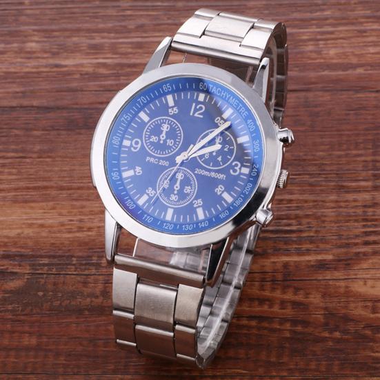 Men Dress Watch Analog Quartz Watch with Three Sub-Dials Stainless Steel Wristwatch for Husband Boyfriend Father Business Date