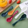 1Pcs Imitation Porcelain Soup Spoon Restaurant Long Handle Spoon Home Plastic Lamian Noodles Spoon Household Kitchen Soup Scoop