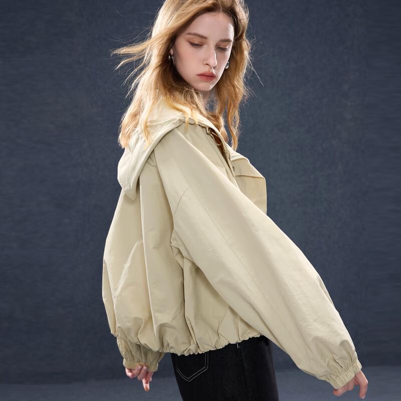 

Sancai 2025 Осень Повседневная Свободного Кроя Куртка на Молнии с Капюшоном XL 170/92A