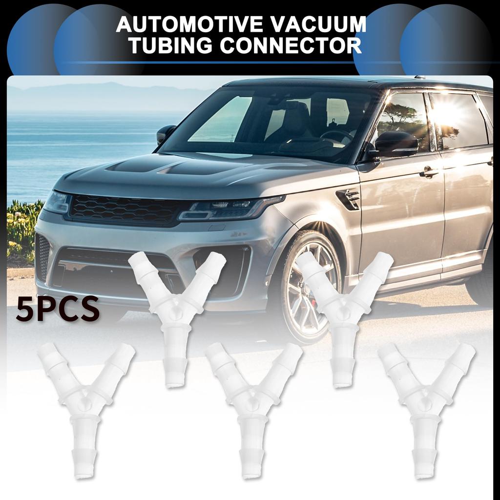 INFINAUTO Car Vacuum Tube Connector 1/4" Car Y Shape 3-Way Vacuum Line Fitting Plastic Transparent 5pcs