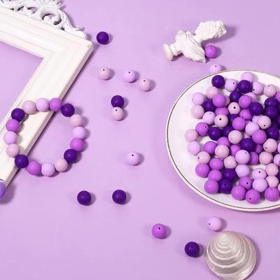 120 Pieces 15mm Round Silicone Beads Diy Necklace Bracelet Beaded Set Teething Chewing Beads for Handicraft Jewelry