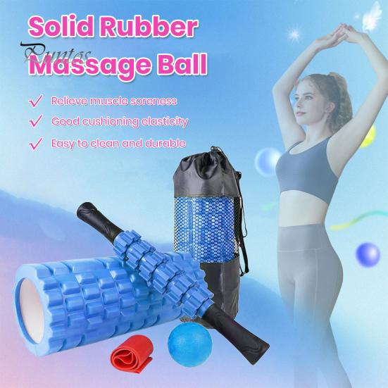 Zestaw 5 w 1 wałków piankowych Wałek do jogi Pałeczka do masażu Piłka do masażu Zestaw gum oporowych Narzędzie do rozluźniania mięśni dla biegaczy, sportowców, studentów jogi, pilatesu, ciała