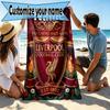 Custom Name Personalized Liverpool Football Club Print Beach Towel, for Trip Camping Beach Party Home Decor, Birthday Gift for Family & Friends