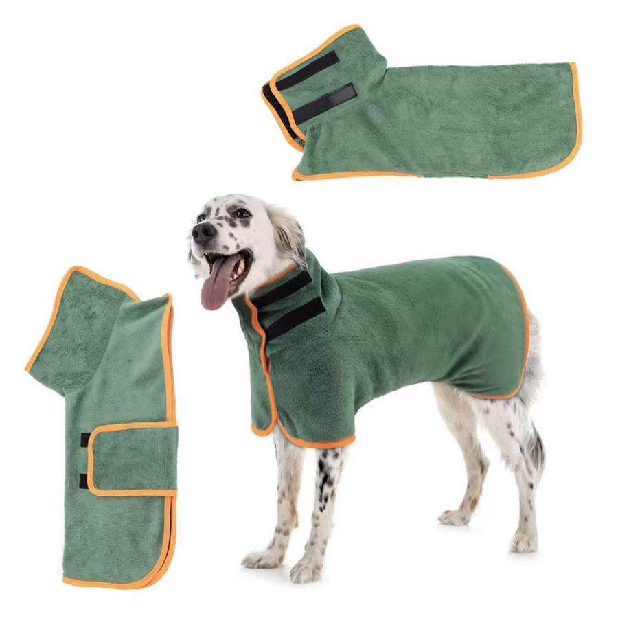 New Large Dog Bathrobe, Full Body Pet Towel for Drying, Quick-Dry Breathable Fleece Robe for Dogs in All Seasons