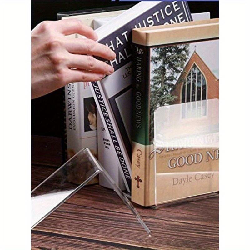 1pc Acrylic Bookend Book Ends for Shelves Clear Decor Book Ends for Desktop Organizer Stand Holder Non Slip Storage Organizer Book Stopper