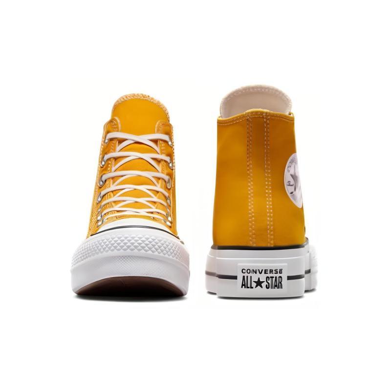 Converse All Star Lift Comfortable Daily High-top Canvas Shoes for Women in Yellow