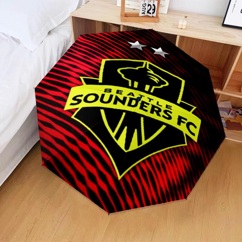 1PC Fc Crest Design Printed Umbrella Folding umbrella, automatic umbrella 8-Frame for Travel, camping Fan gifts Christmas Gifts