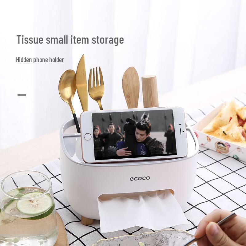 ecoco Multi-functional Desktop Tissue Box Organizer