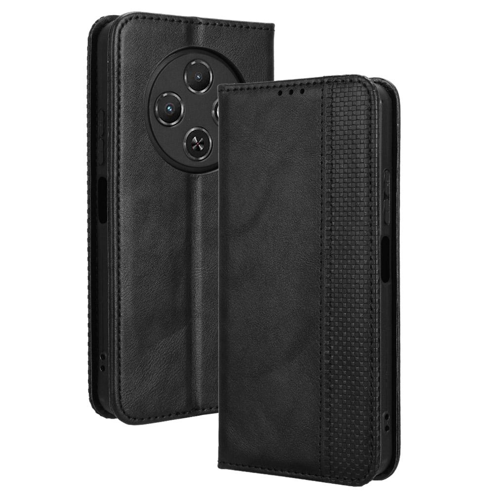 For TECNO Spark 30C 4G kL5n Leather Case Wallet Stand Retro Texture Phone Cover