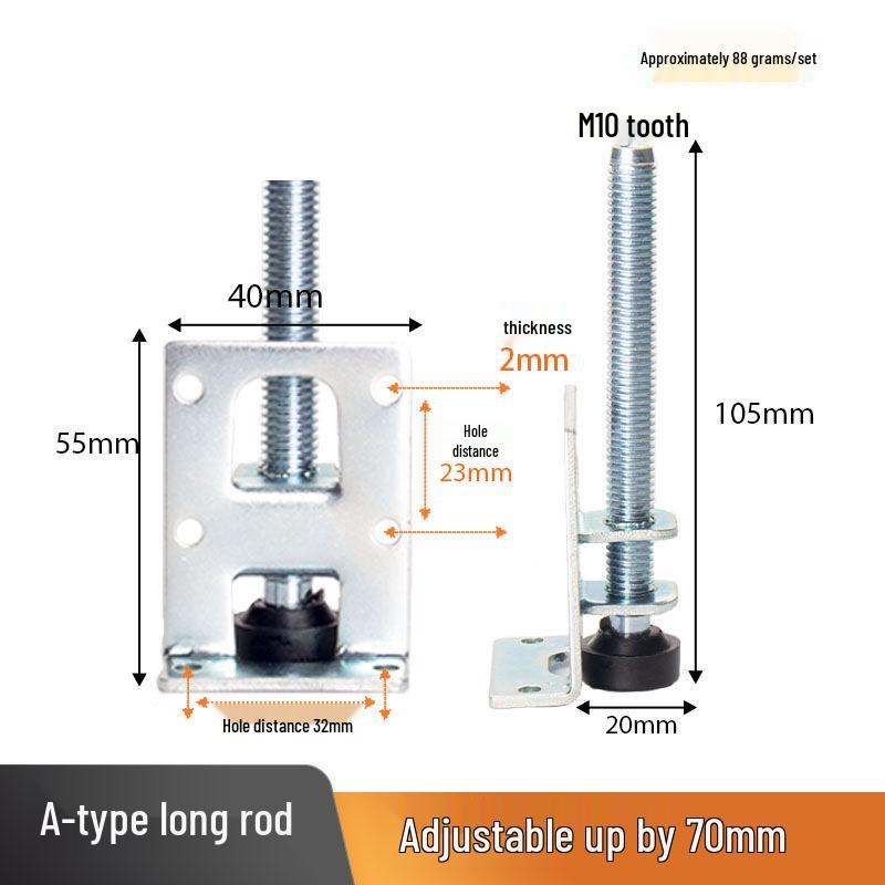 Adjustable Metal Leveling Feet for Furniture, Anti-Slip Pads for Uneven Floors, Height Adjustment for Cabinets