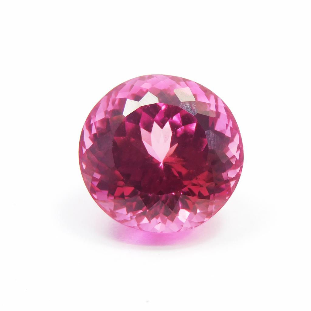 Natural Pink Sapphire Loose Gemstone Round Cut 23.10 ct Real September Birthstone for Jewelry Making