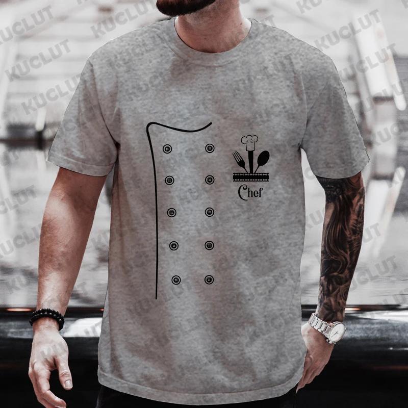 Funny Chef T Shirt Men Short Sleeve Cook Chef Tshirt Fashion Graphic Oneck Summer Short Sleeve Tee Mens Oversized Tshirts