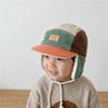 Corduroy Warm Ski Hat Plush Lining Winter Kids Hat Baby Accessories Trapper Hat  Skiing Activity