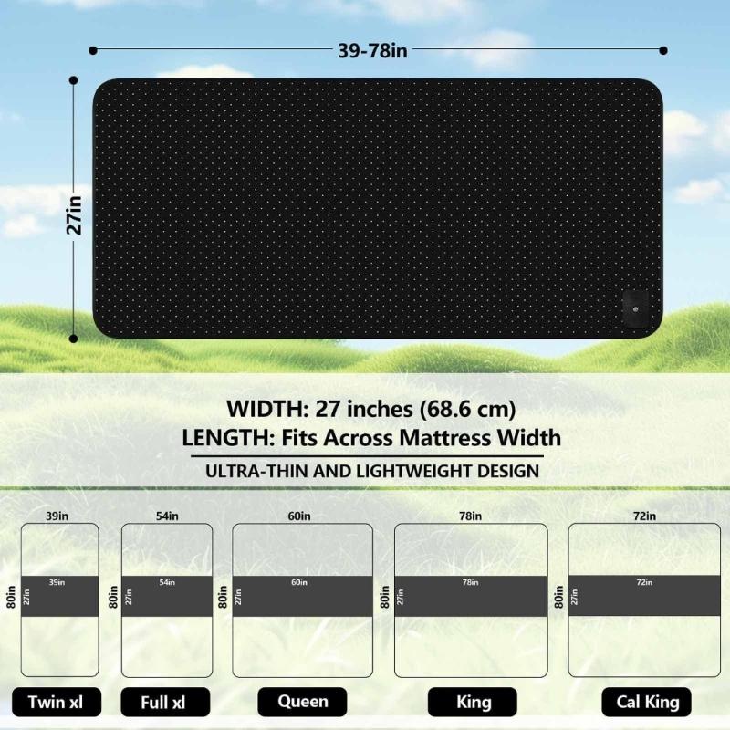 Breathable CarbonGrounding Bed European Voltages Compatible Anti Slip Sleep Accessory