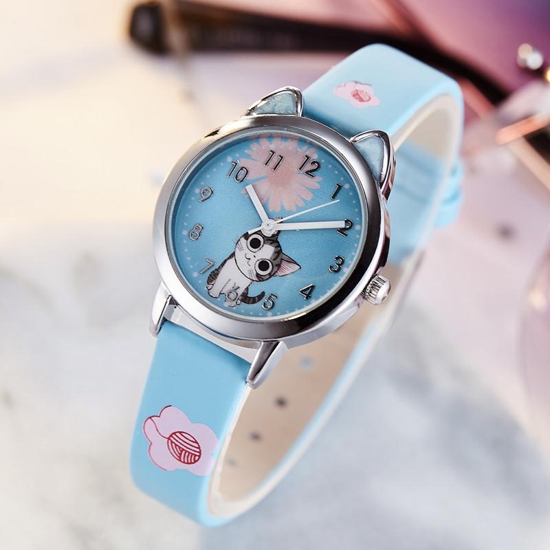 Stylish Kids' Leather Strap Quartz Watch for Girls and Boys