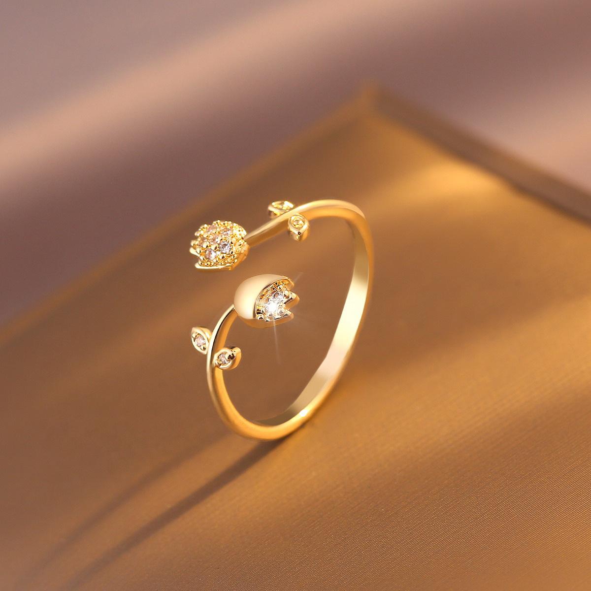 Women s Light Luxury Versatile Rose Ring