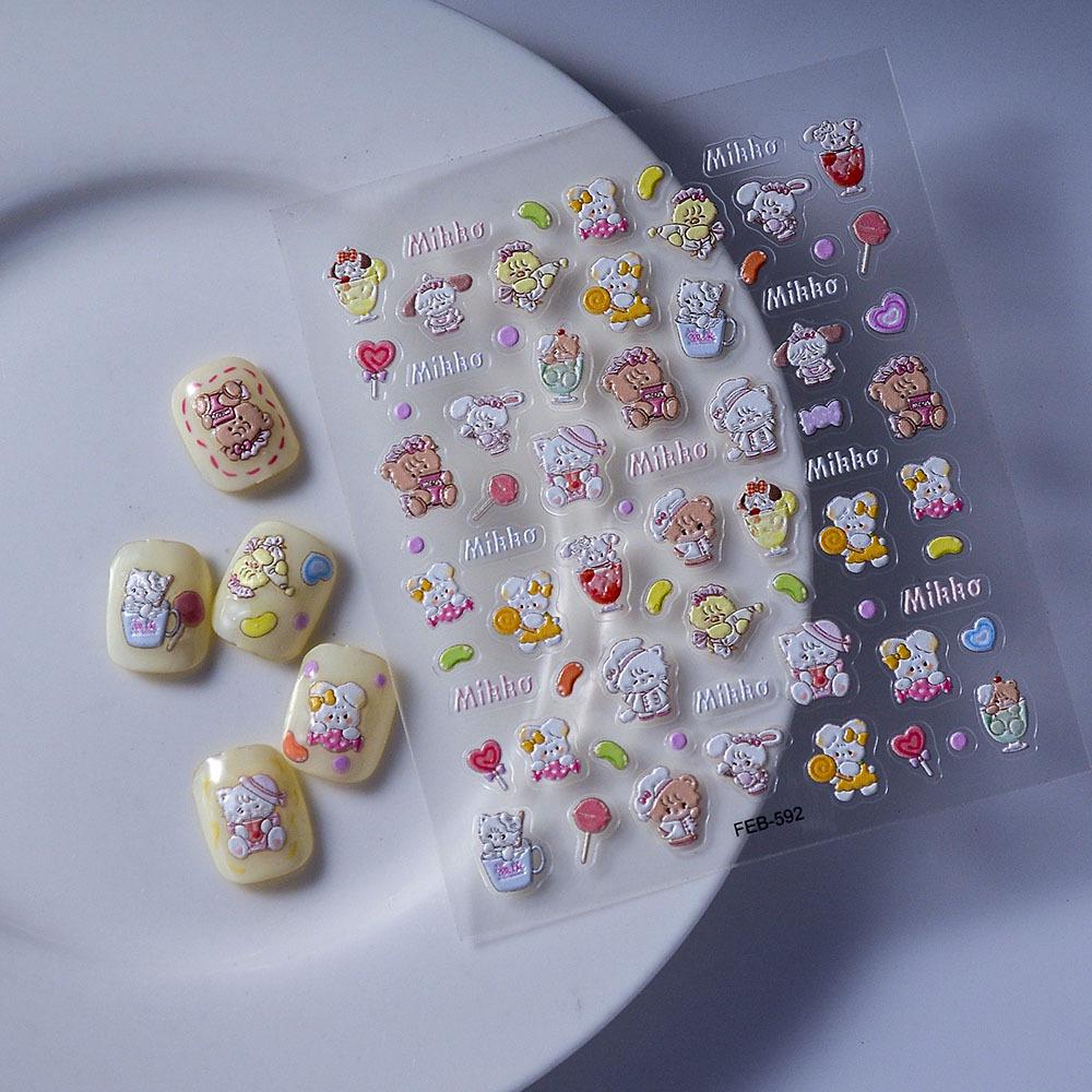Sailor Moon 5D Embossed Cute Cartoon Nail Stickers