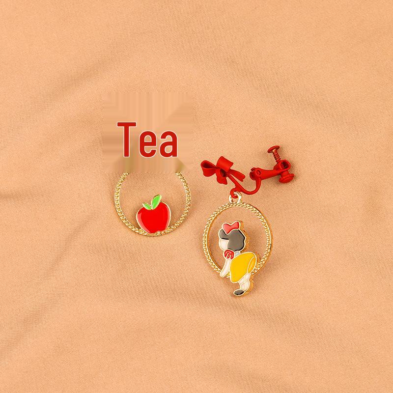 

Серьги-пусеты из серебра S925 с красным бантом, мультяшные, асимметричные