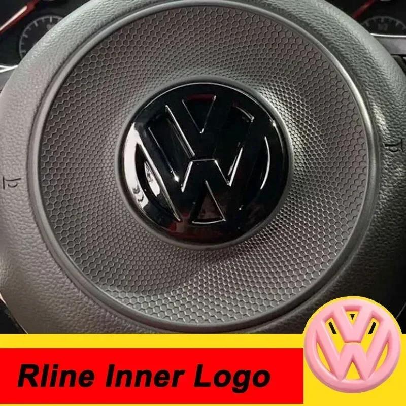 49mm ABS Car Steering Wheel Emblem Sticker for Volkswagen VW Rline Auto Interior Center Logo Badge Cover Accessories QT8