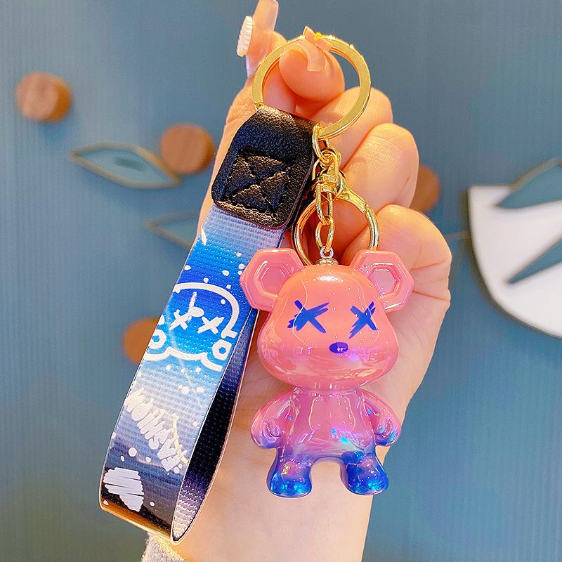 Cartoon Chameleon Bear Keychain Female Couple Car Bag Doll Key Chain Pendant Creative Small Gift