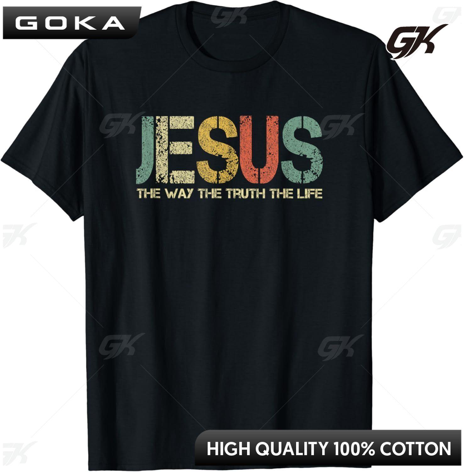 

Christian T Shirt Women Men Jesus The Way Truth Life TShirt Graphic T Shirts Vintage Unisex Clothes Camisetas Great with Jeans 4XL