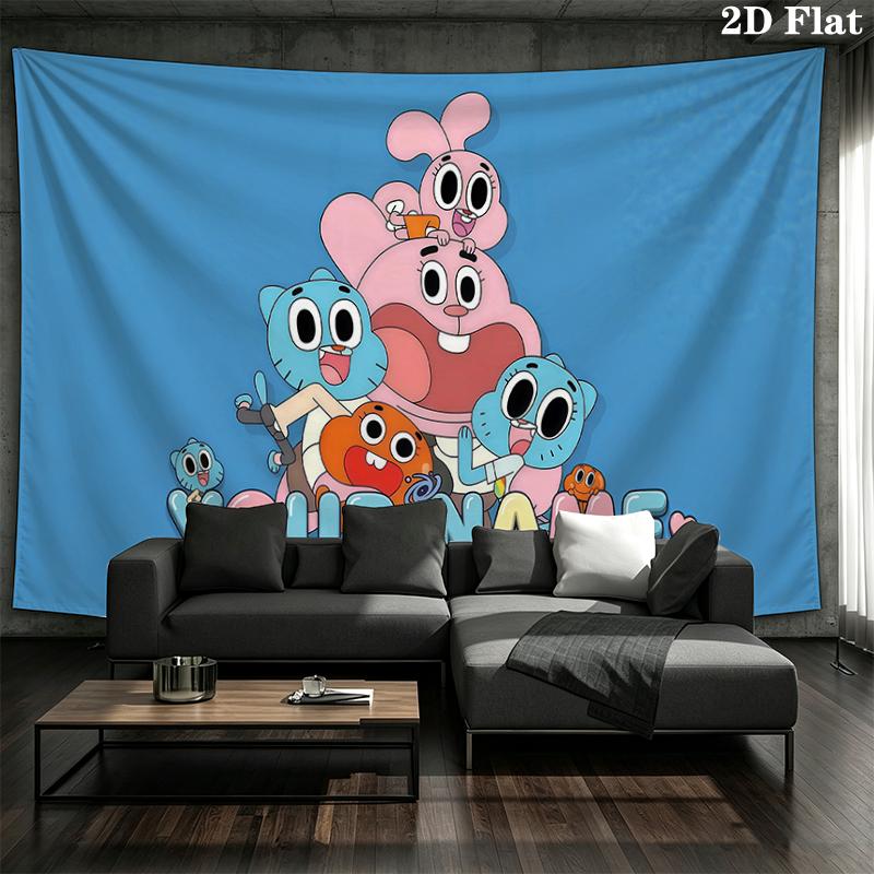 Custom Name,Gumball Wall tapestry, aesthetic printed fabric blanket, suitable for bedroom, living room, and home decor.