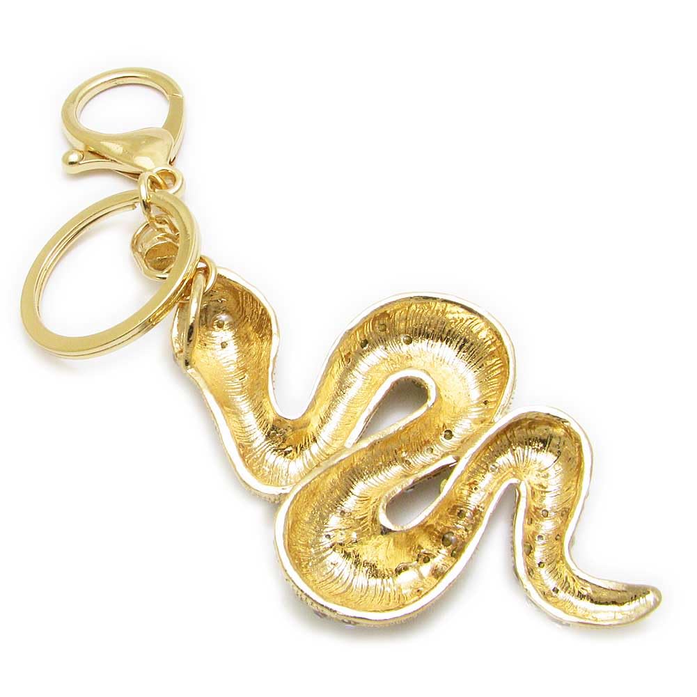 Large Snake Keychain, Lucky Bag Charm for Women, Rhinestone Snake Design CHS10135
