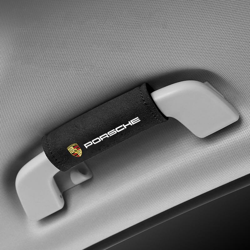 2 st Läder Bil Tak Armstöd Draghandtag Handskar Skyddskåpa För Porsche 911 718 Cayenne Cayman Panamera Macan Boxster