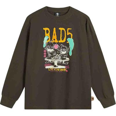 Li Ning Printed Letter Round Neck Comfortable Breathable Loose Sweatshirt Men Sweatshirt Brown AWDU507-1