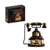 MOC Dampf Retro Serie Telefon Bausteine Karussell LED Feine Vintage Heimdeko Teile Figuren Steine Spielzeug Festival Geschenk