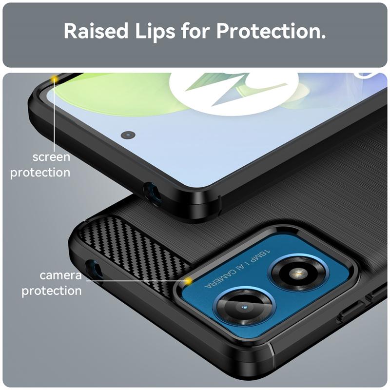 Shockproof Soft Carbon Fiber Shell For Motorola Moto G84 G64 G54 G34 G24 G04 G04s Case Rubber Silicone Bumper Protect Back Cover