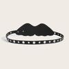 Faux Retro Trendy Leather Belt With Metal Pin Closure Bold Decorative Elements