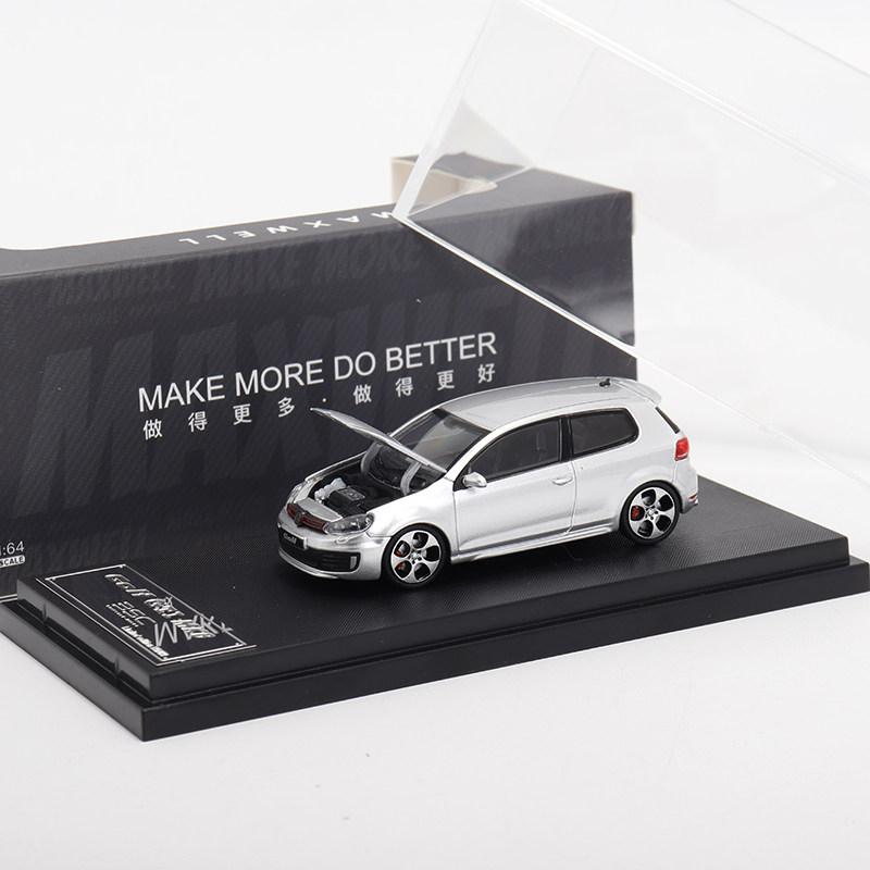 RUNTB1 Maxwell 1:64 VW Golf R GTI MK6 6th Gen Show Edition Fin Diecast Alloy Model Car High Simulation Collectible Vehicle Perfect Gift
