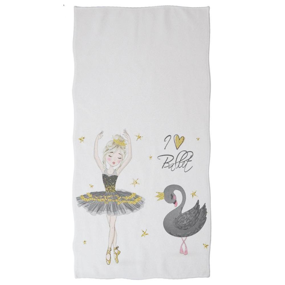 Watercolor Gymnastic Elegant Dance Girl Beach Towel Ballet Girl Soft Absorbent Bath Towel Quick Dry Towel for Bathroom Hotel Gym