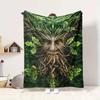 Green Man Flannel Blanket Throw Blanket Soft Warm Sofa Bed Camping Home Decor Unique Christmas Gift Cs92276