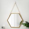 Iron Craft Wall-mounted Mirror Hexagon Shape Hanging Cosmetic Mirror  Bedroom