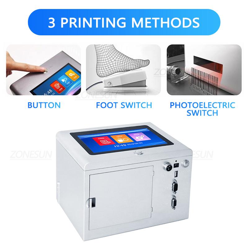 ZONESUN ZS-TIP127 Digital 12.7mm QR Barcode Logo Printer Tabletop Inkjet Date Coding Machine Portable Batch Expiry Serial Number