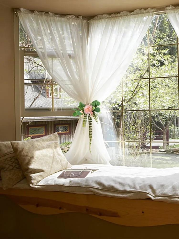 Gardinbindband, Ljus Lyx, Exklusiva Fönsternätbindband, Bindningsdekorationer, Kreativa Blomsterbindband, Och Bindningsspännen