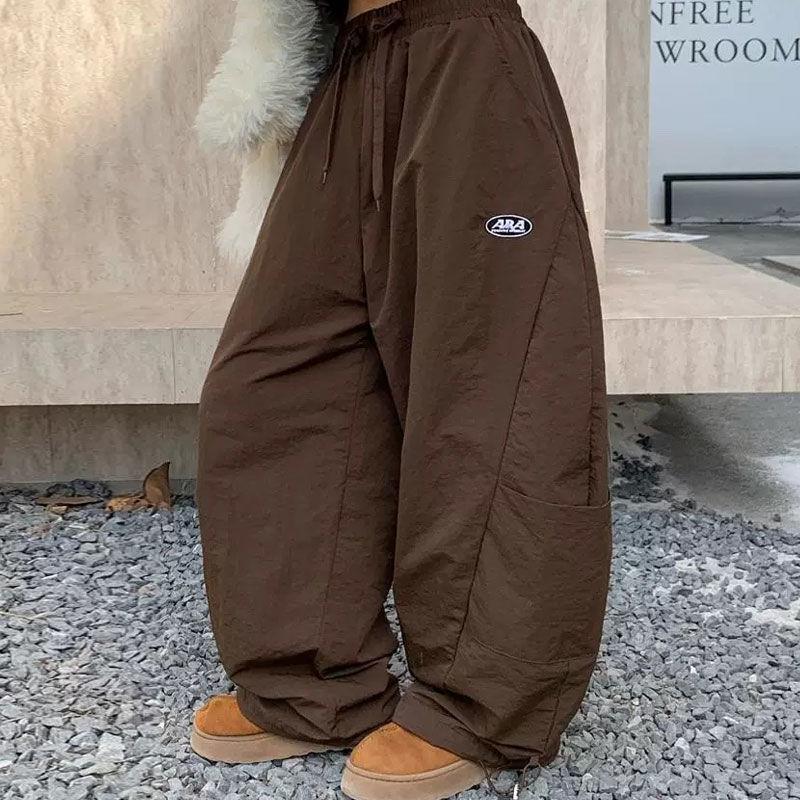 Oversized Cargo Parachute Pants Women Japanese Style  Wide Leg Joggers Hippie Baggy Vintage Sweatpants Trousers