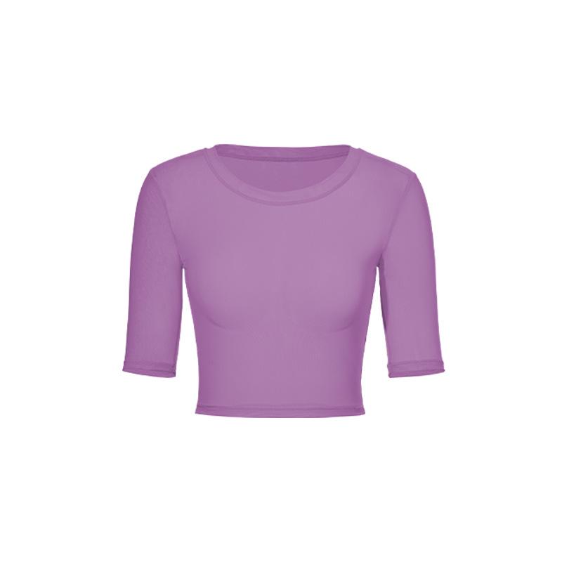 

Новая сетчатая футболка для йоги с круглым вырезом - Дышащий фитнес-топ с коротким рукавом XL