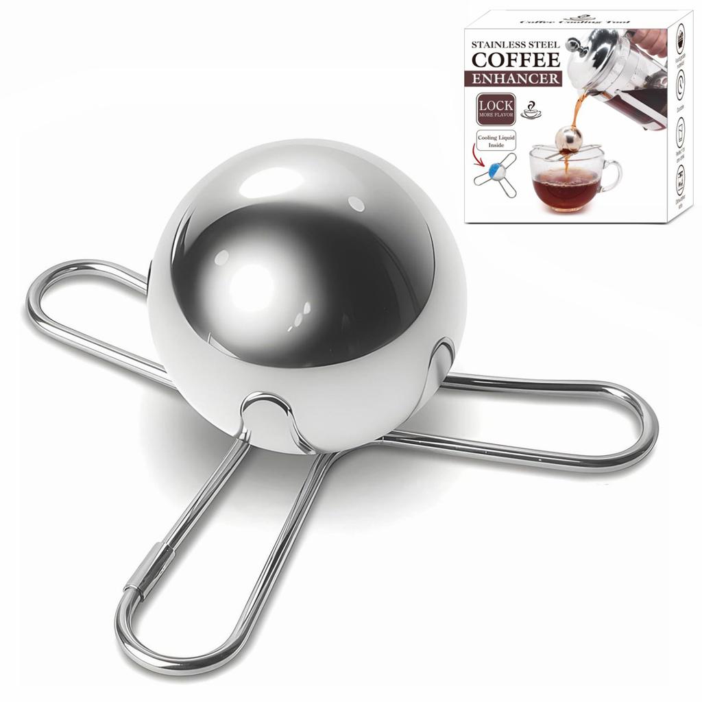 Coffee Cooling Sphere Rapid Temperature Reduction Sphere Stainless Steel Spheres for Whiskey Cocktails Iced Coffee
