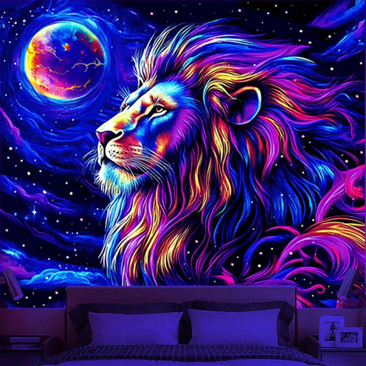 Tapestry vinyl dark night moon black light 75x100 чёрный