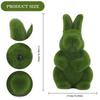 2Pcs Decorative Artificial Grass Bunny Figure Flocking Moss Rabbit Statue Easter & Spring Atmosphere Decor for Home Garden Patio