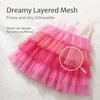 Girls' Short-Sleeve Dress Summer Cartoon Applique Round Neck Girl'S Tulle Dress Cute Princess Dress