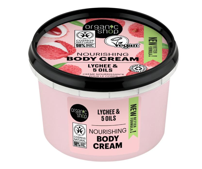Organik shop krem do ciała ekstrakt z liczi i 5 olejków odżywczy 250ml
